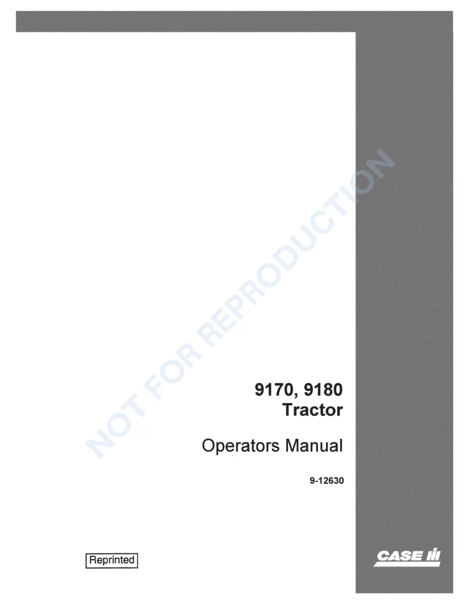 Case IH 9170 9180 Tractor Operator's Manual preview page 1