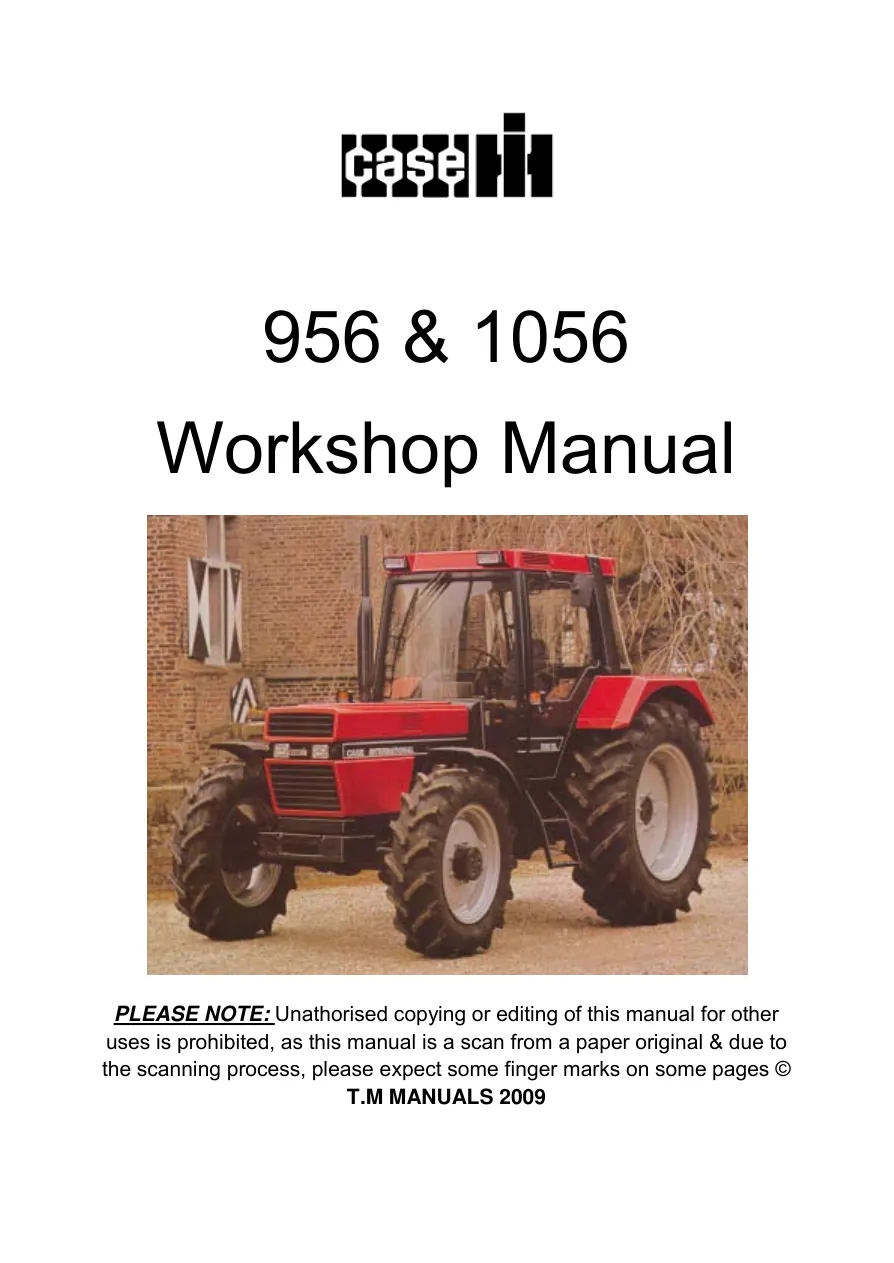 Case IH 956/1056 Tractors Service & Repair Manual preview page 1
