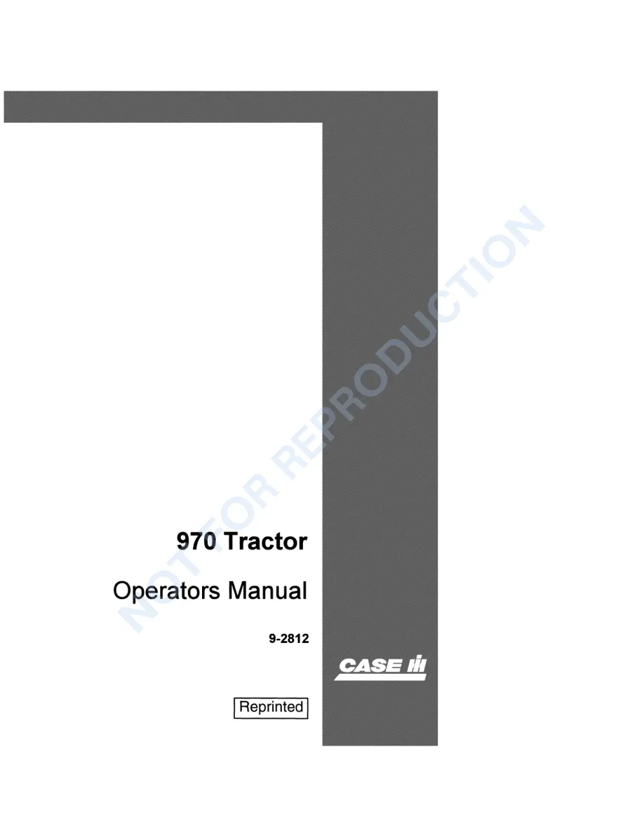Case IH 970 Tractor Operator's Manual preview page 1