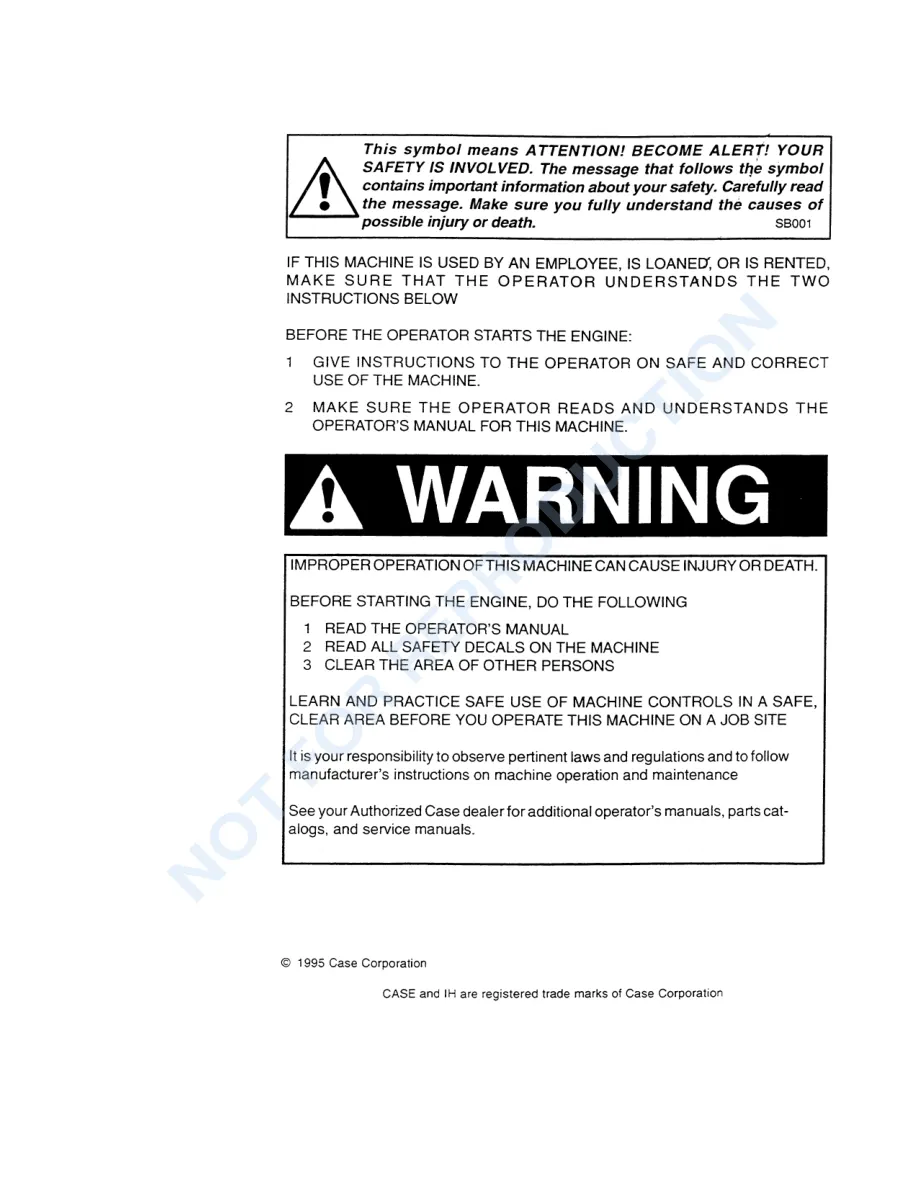 Case IH 970 Tractor Operator's Manual preview page 2