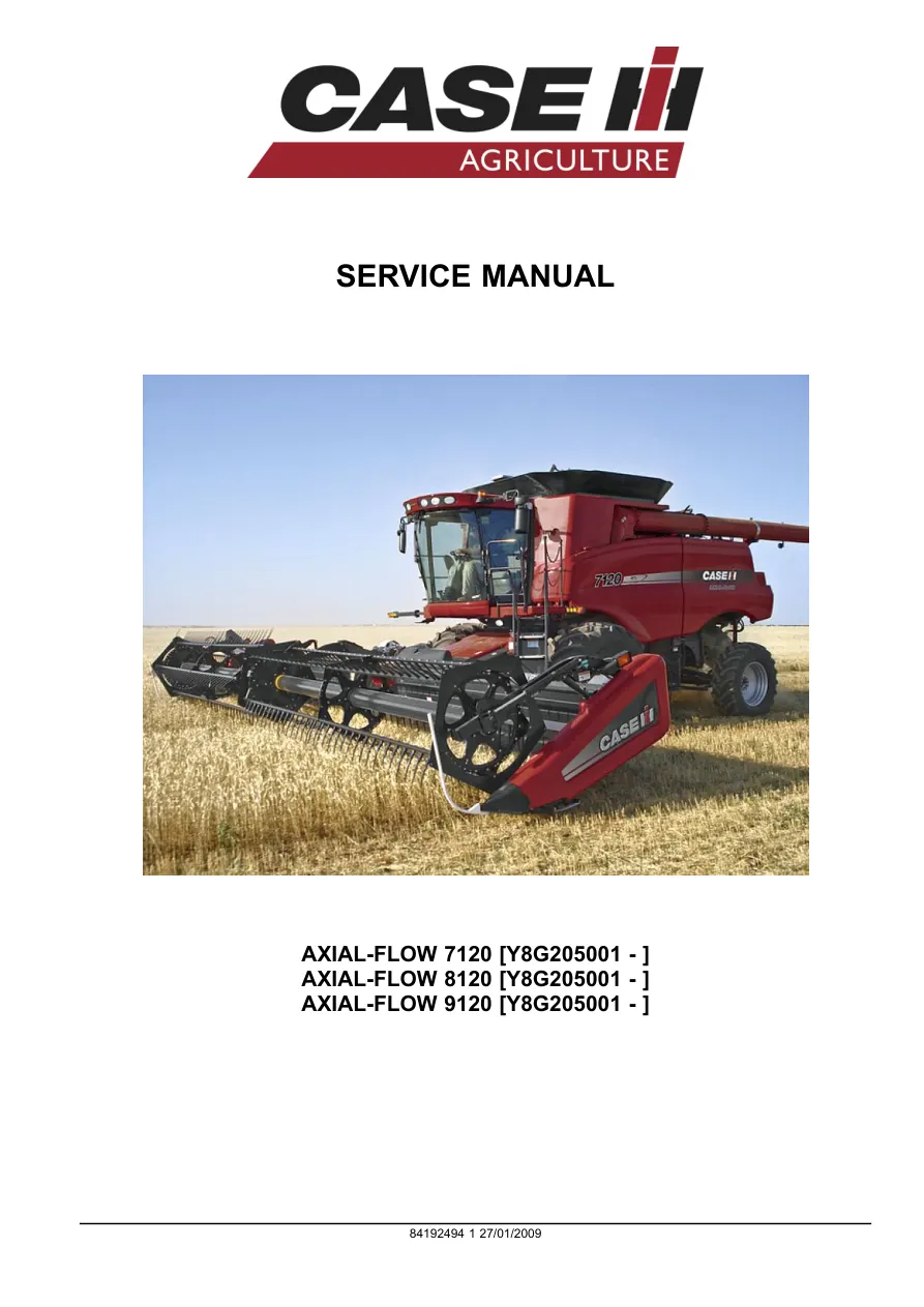 Case IH AF7120 AF8120 AF9120 CombineS Service & Repair Manual preview page 2