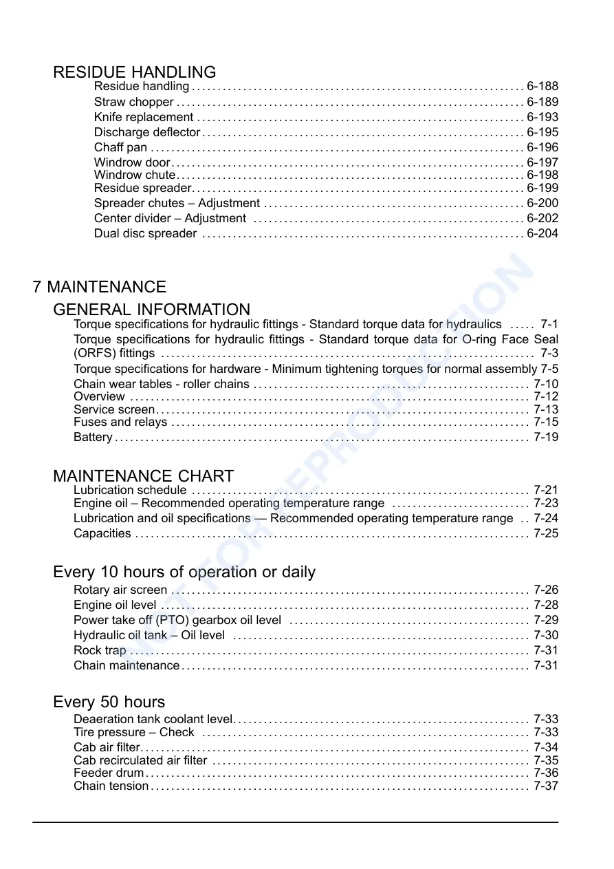 Case IH Axial Flow 7230 8230 9230 Combine Operator's Manual preview page 6