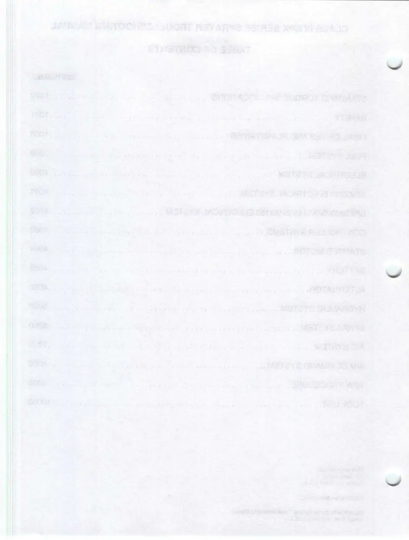 Case IH Class 3 SPX Series SPX3150 SPX3185 SPX3200 SPX3310 Patriot Sprayers Toubleshooting Service & Repair Manual preview page 4