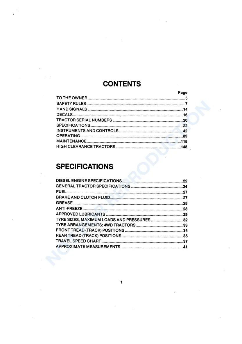 Case IH David Brown 1490 Tractor Operator's Manual preview page 1