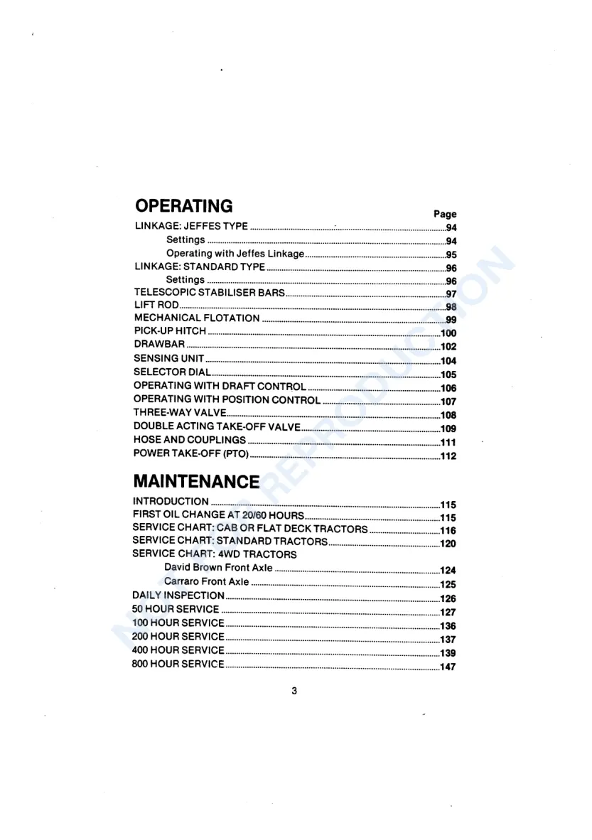 Case IH David Brown 1490 Tractor Operator's Manual preview page 3