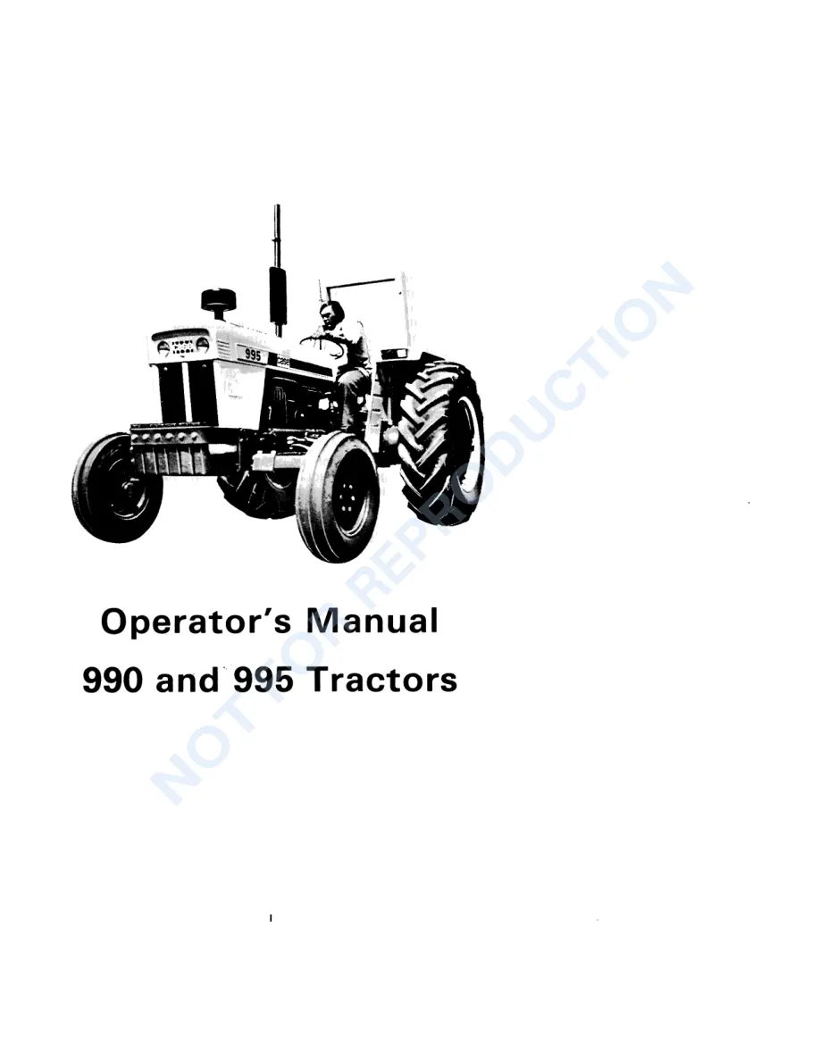 Case IH David Brown 990 995 996 Tractor Operator's Manual preview page 3