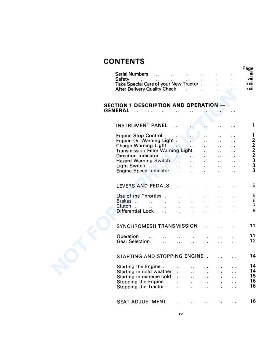 Case IH David Brown 990 995 996 Tractor Operator's Manual preview page 6