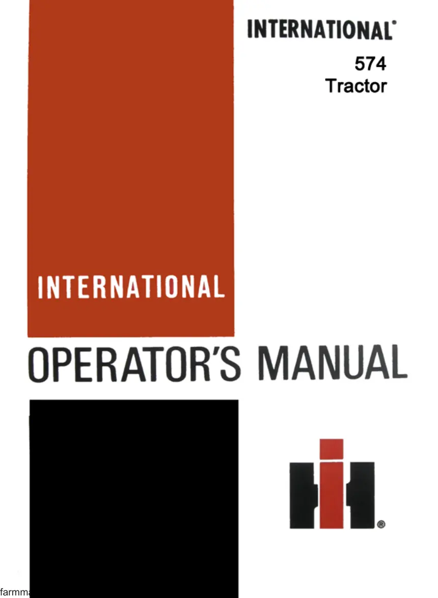 Case IH International 574 Tractor Service & Repair Manual preview page 1