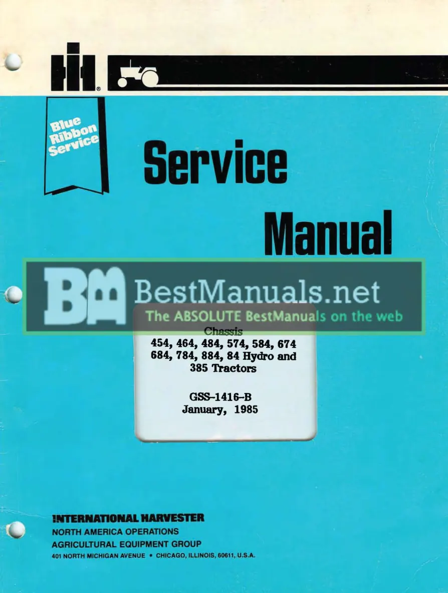 Case IH International 784 Tractor Service & Repair Manual preview page 1