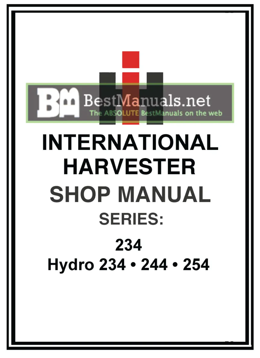 Case IH International Harvester 234 Hydro 244 254 Tractor Service & Repair Manual preview page 1