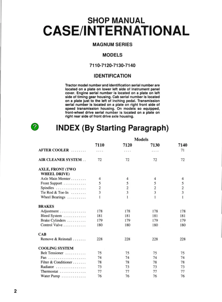 Case IH International Magnum 7120 Tractor Service & Repair Manual preview page 2