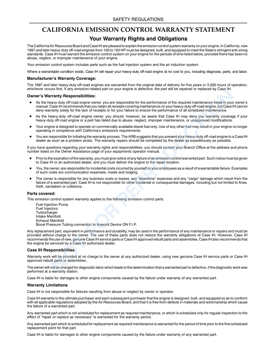 Case IH JX55 JX65 JX75 JX85 JX95 Tractor Operator's Manual preview page 4