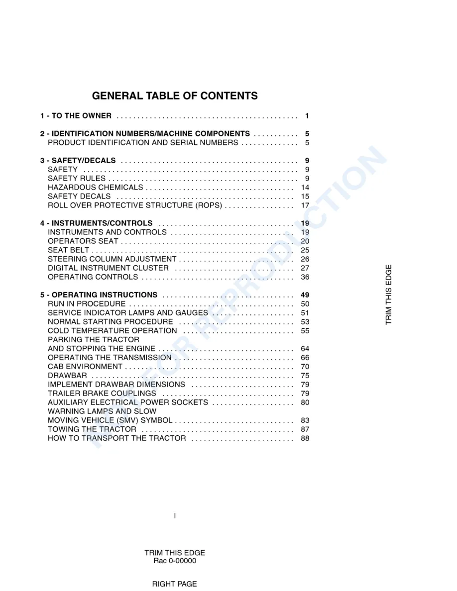 Case IH MX150 MX170 Tractor Operator's Manual preview page 4