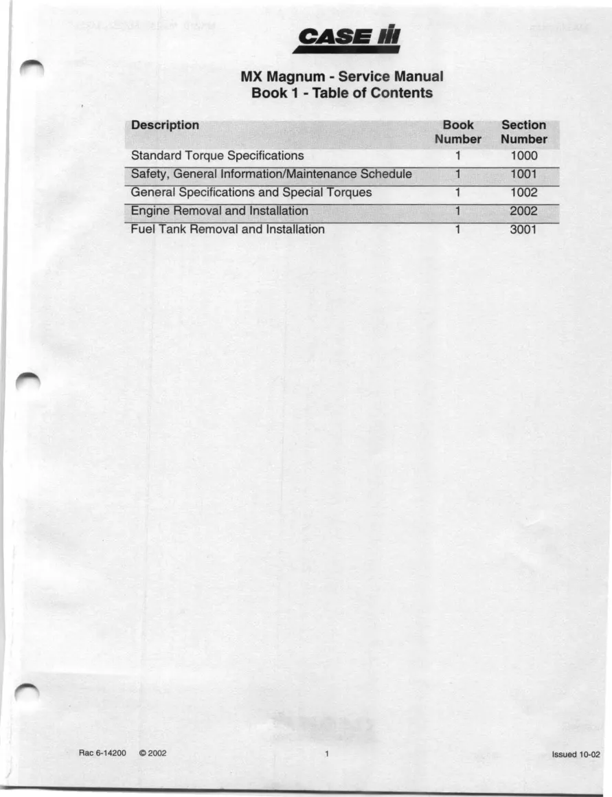 Case IH MX255 MX285 Magnum Tractor Service & Repair Manual preview page 2