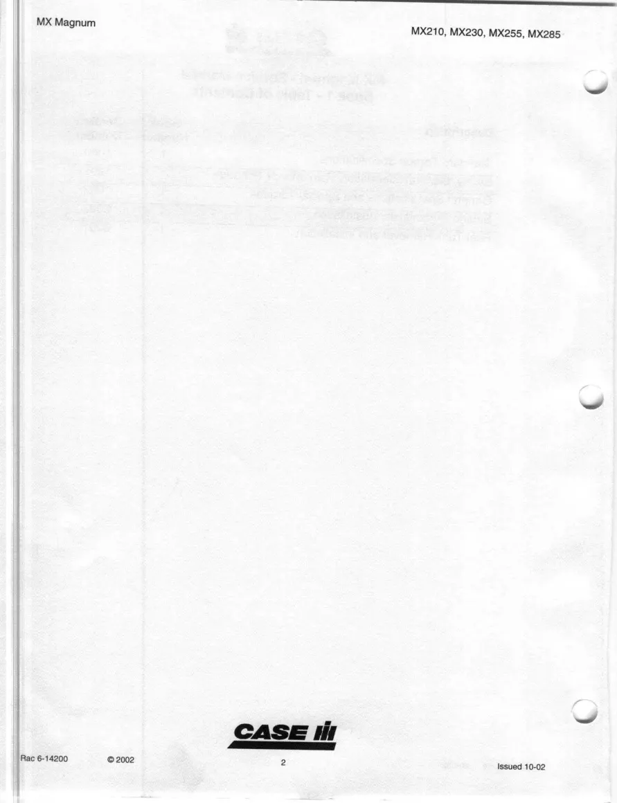 Case IH MX255 MX285 Magnum Tractor Service & Repair Manual preview page 3
