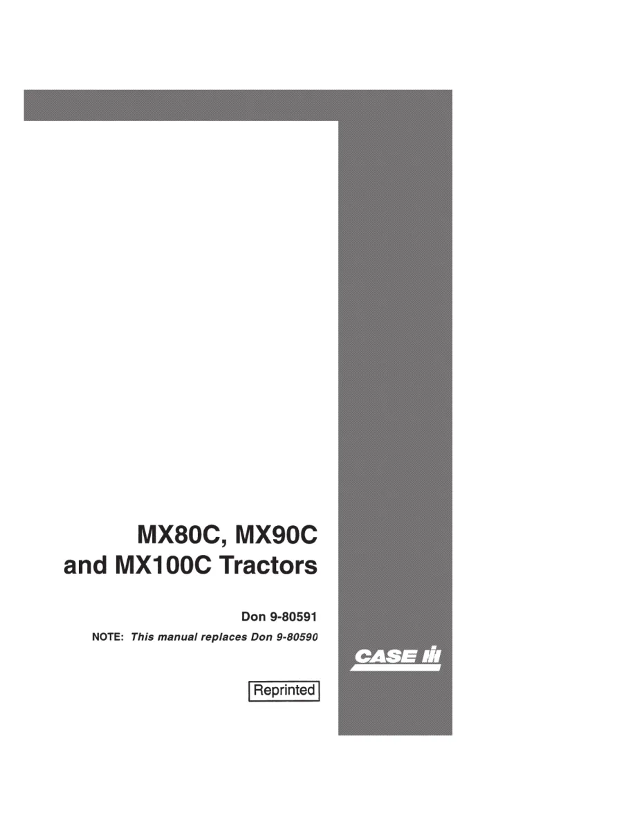 Case IH MX80C MX90C MX100C Tractor Operator's Manual preview page 1