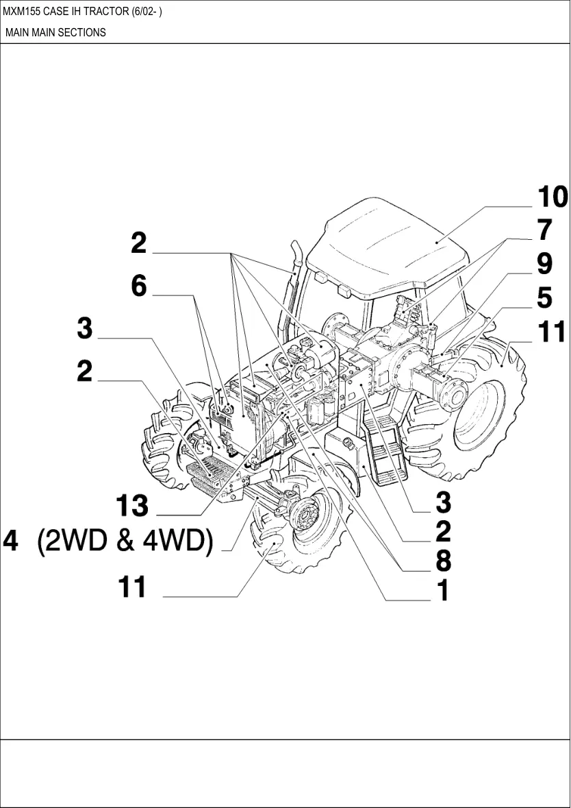 Case IH MXM 155 Tractor Parts Manual preview page 1