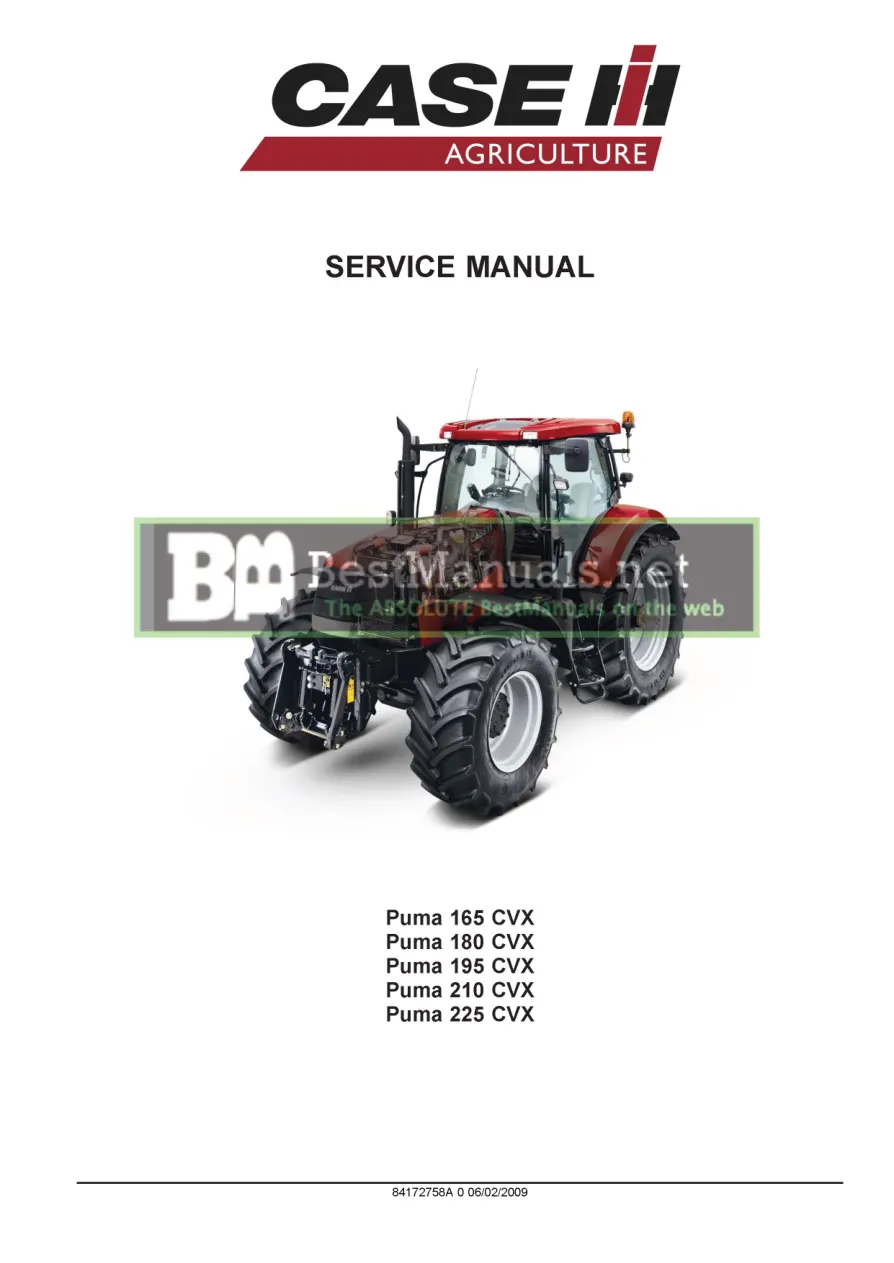 Case IH Puma Tractors (165 CVX 180 195 210 225 CVX) Service & Repair Manual preview page 2