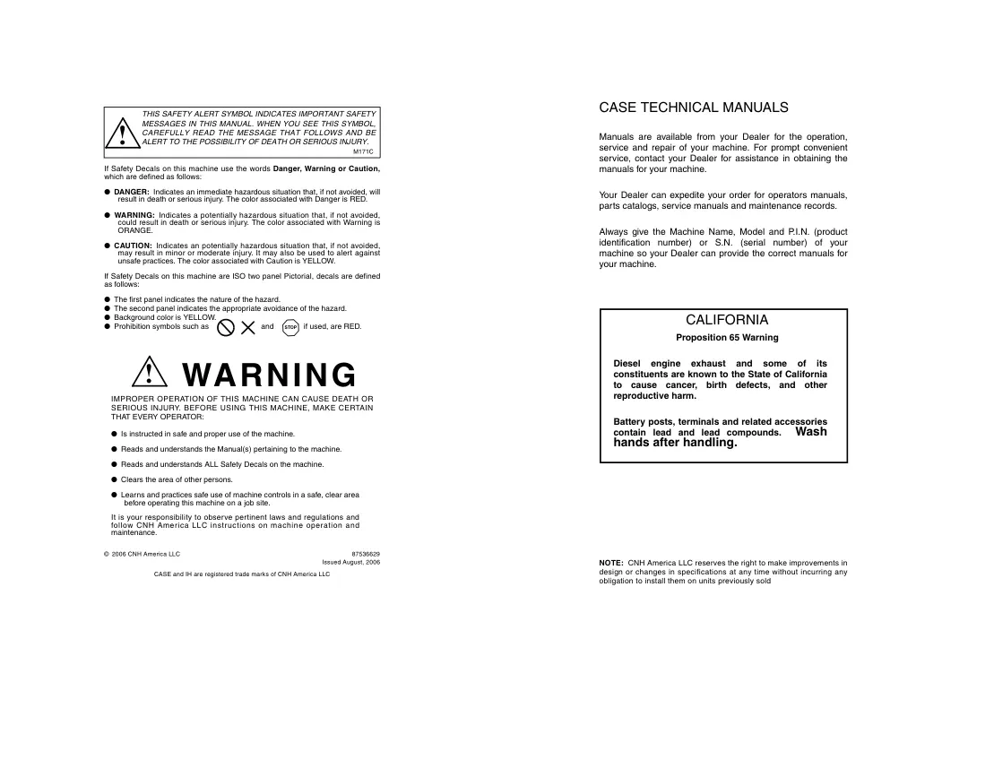 Case IH SPX4420 Patriot Sprayer Operator's Manual preview page 2