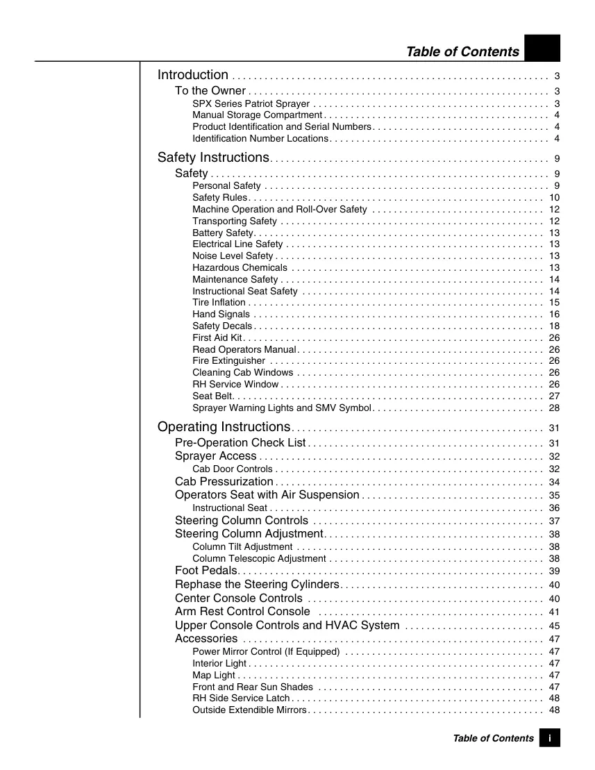 Case IH SPX4420 Patriot Sprayer Operator's Manual preview page 3