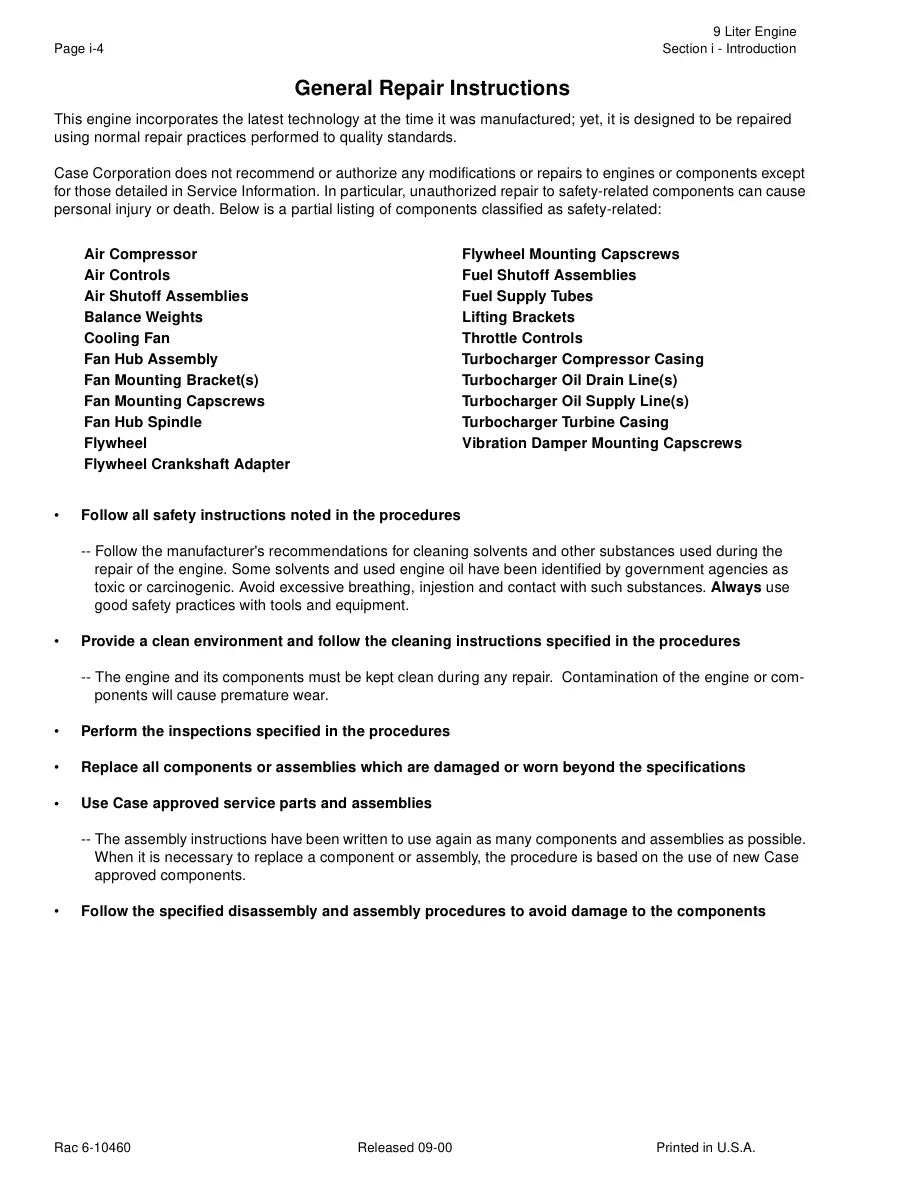 Case IH STX440 Tractor Service & Repair Manual preview page 6