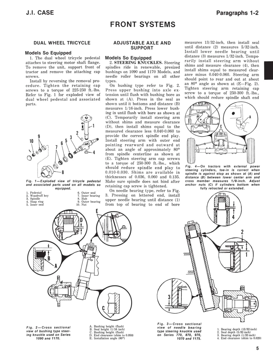 Case J.I. 770 870 970 1070 1090 1170 1175 Tractor Service & Repair Manual preview page 5