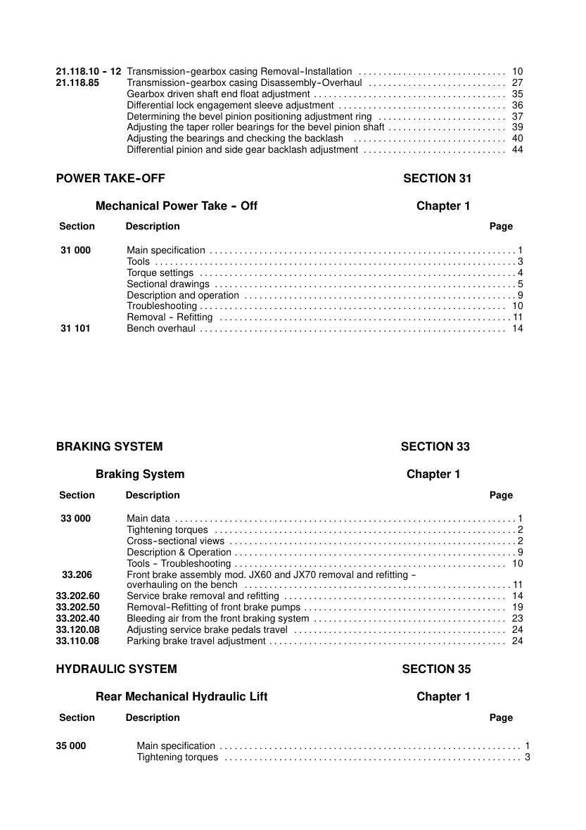 Case JX Series Tractors Service & Repair Manual preview page 6