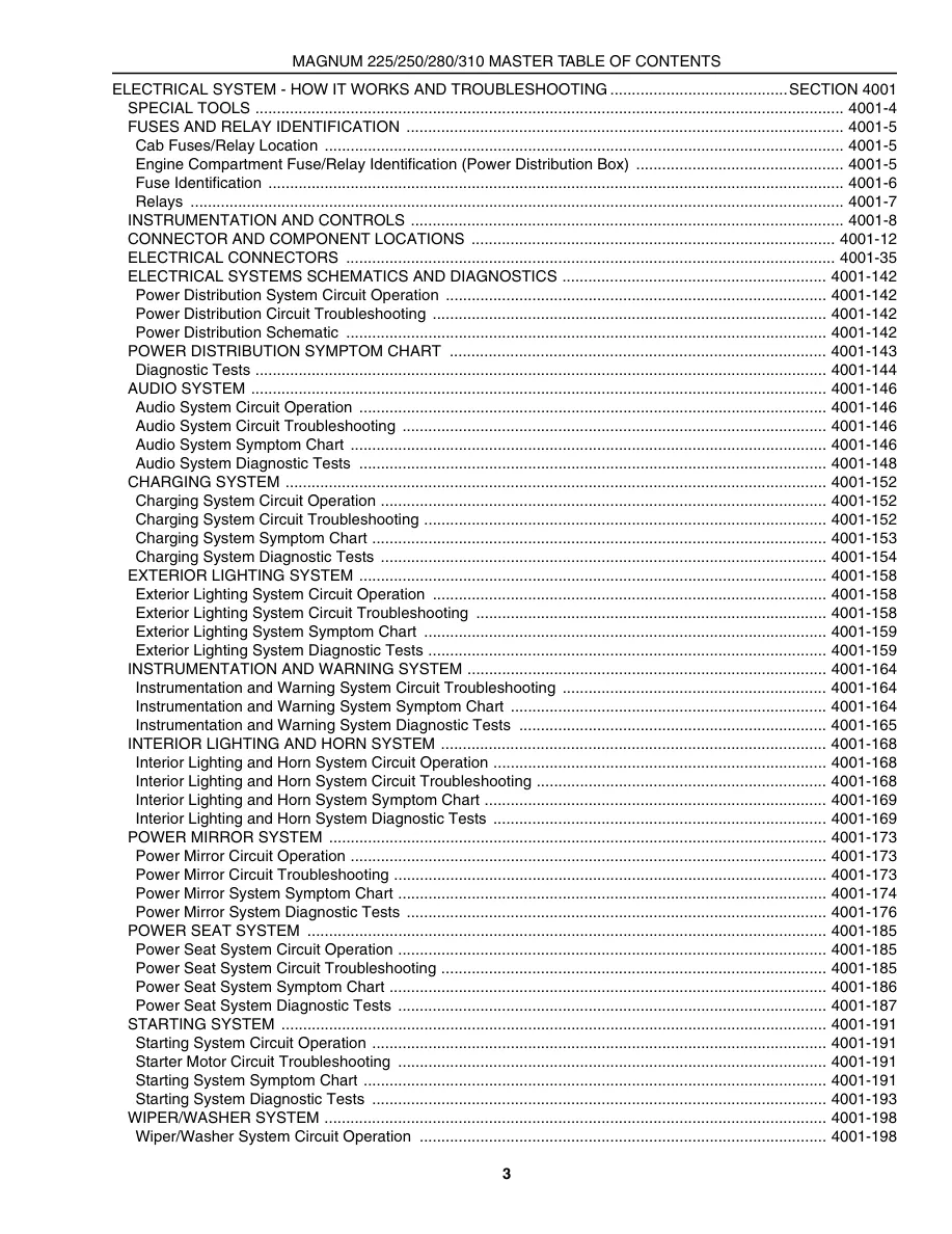 Case Magnum 225 250 280 310 Series Tractor Service & Repair Manual preview page 2