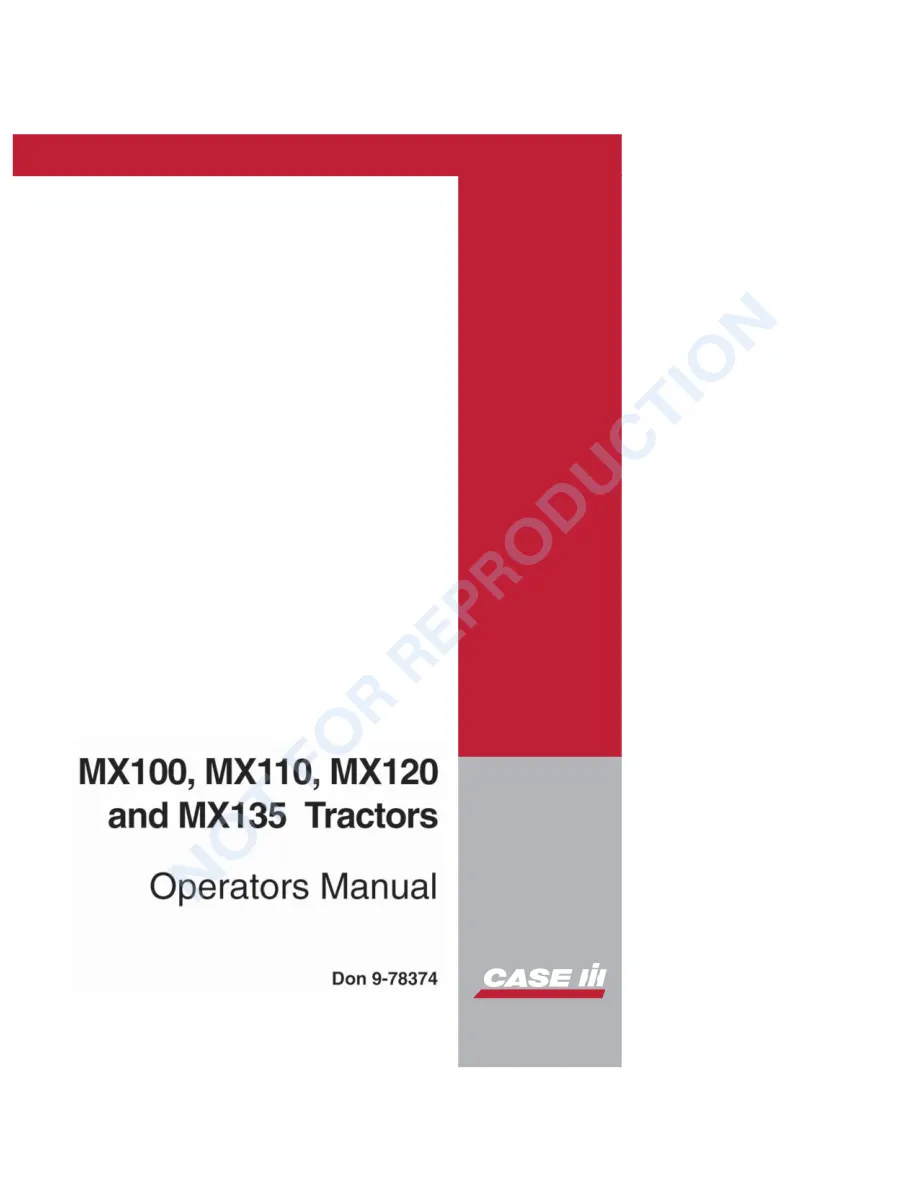 Case MX100 MX110 MX120 MX135 Tractor Service & Repair Manual preview page 1