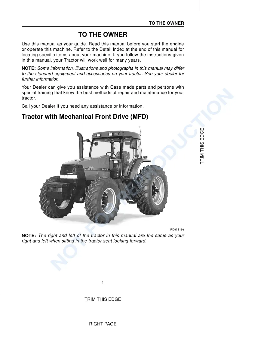 Case MX100 MX110 MX120 MX135 Tractor Service & Repair Manual preview page 6