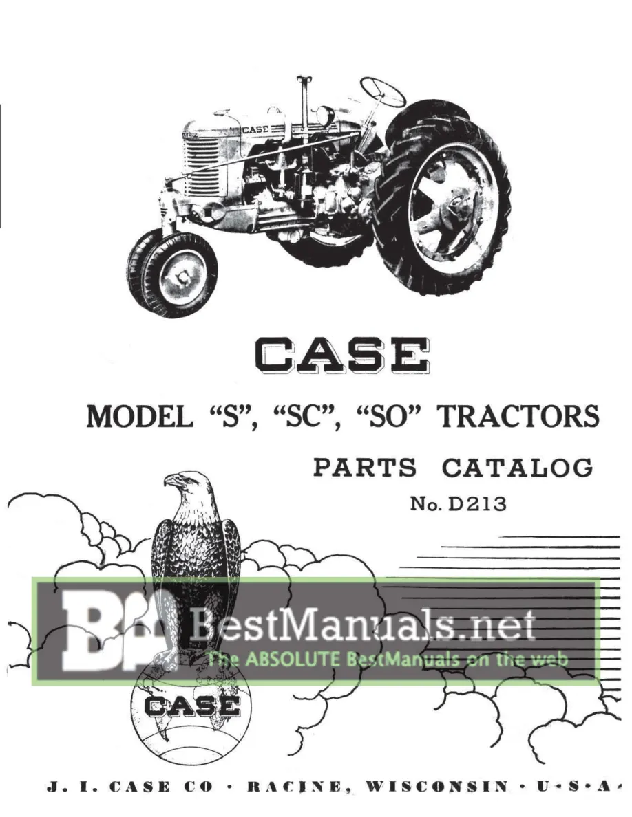 Case S SC SO Tractor Parts Manual preview page 1