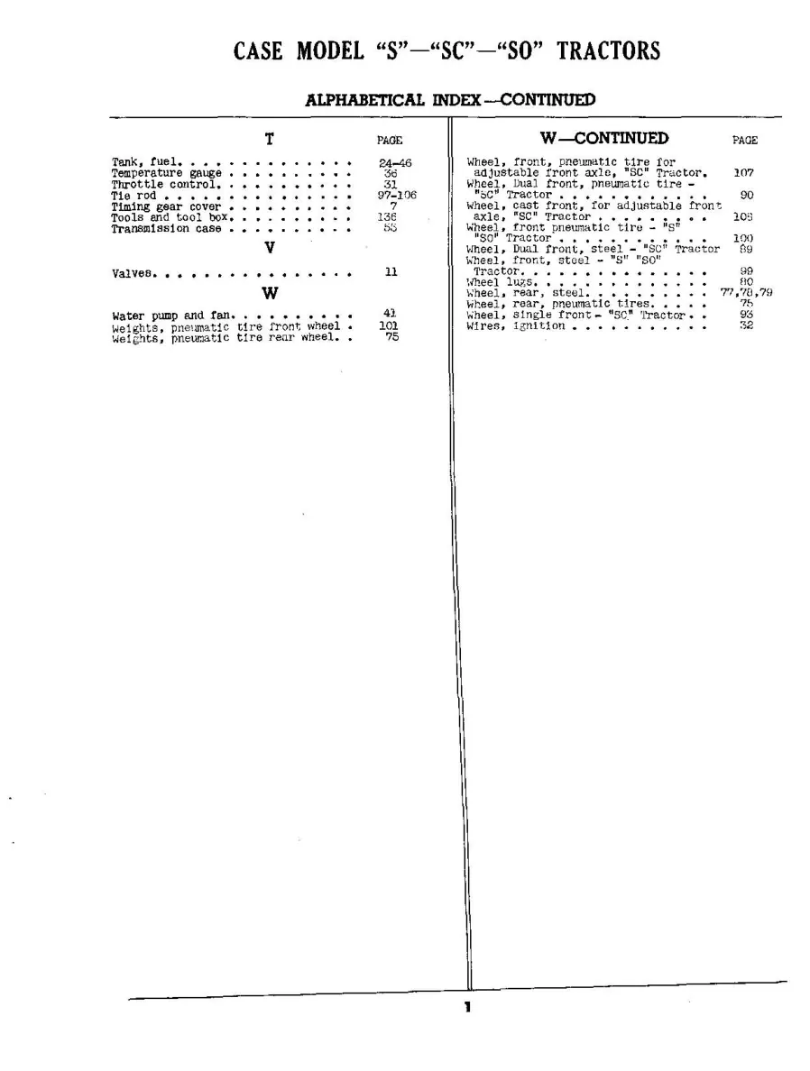Case S SC SO Tractor Parts Manual preview page 3
