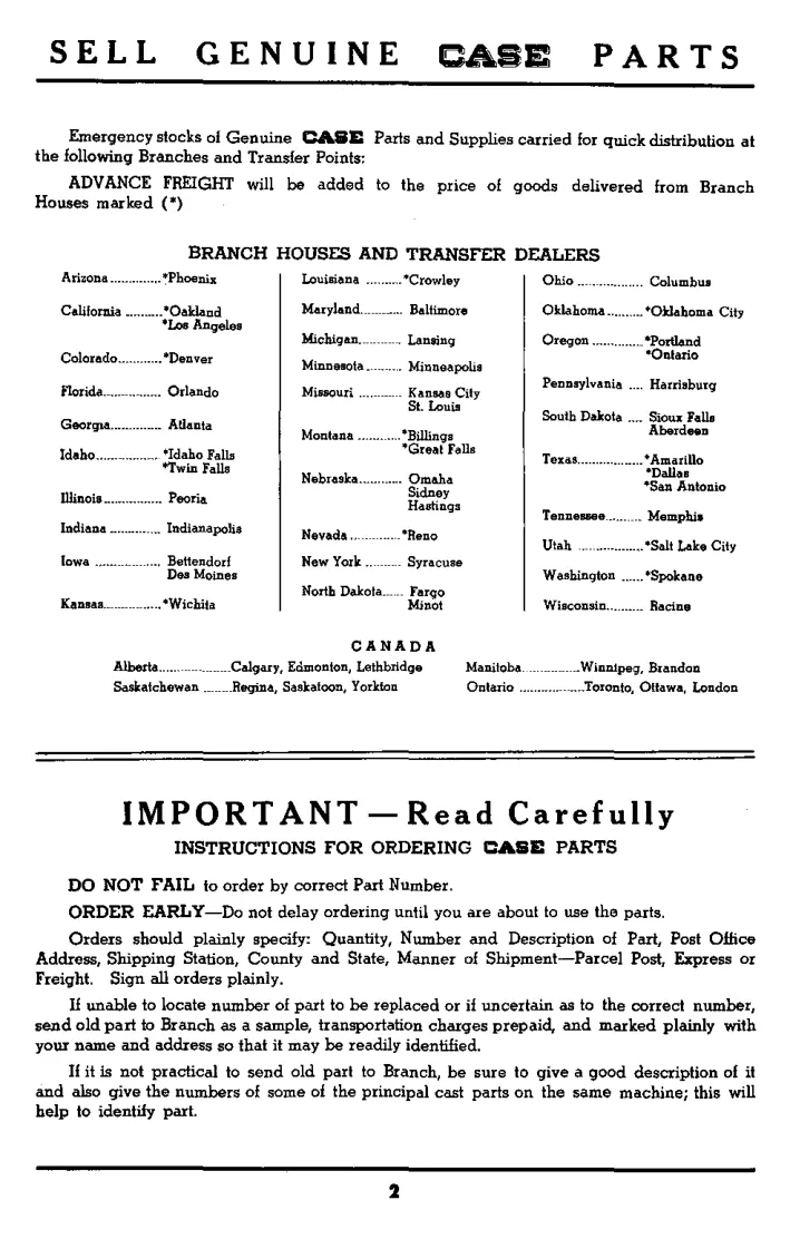 Case S SC SO Tractor Parts Manual preview page 4