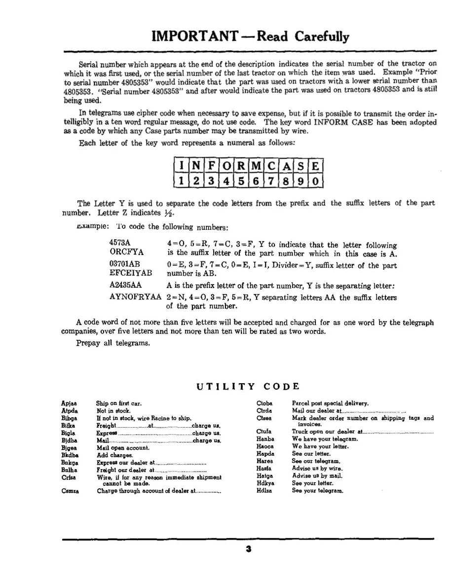Case S SC SO Tractor Parts Manual preview page 5