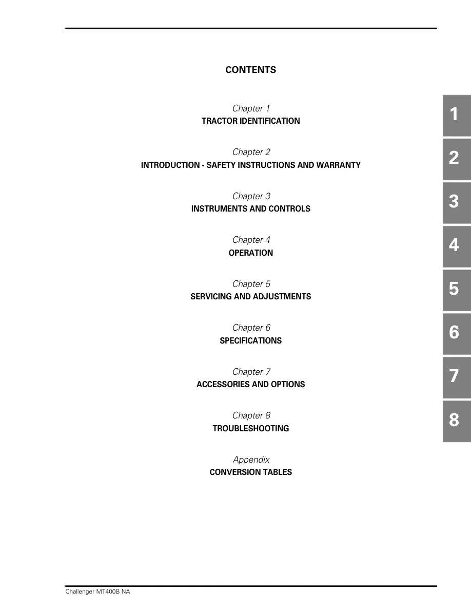 Challenger MT425B-445B-455B-465B Tractor Operator's Manual preview page 3