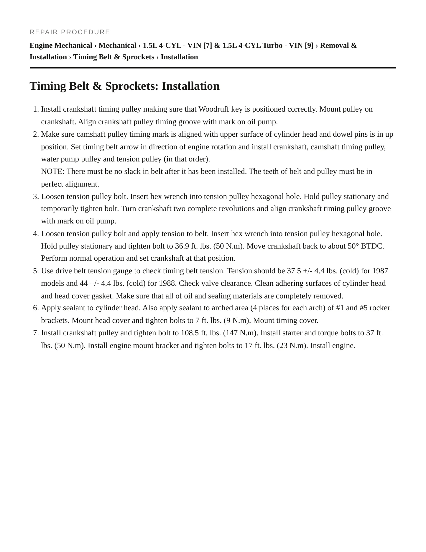 1988 Chevrolet Spectrum Service and Repair Manual preview page 3