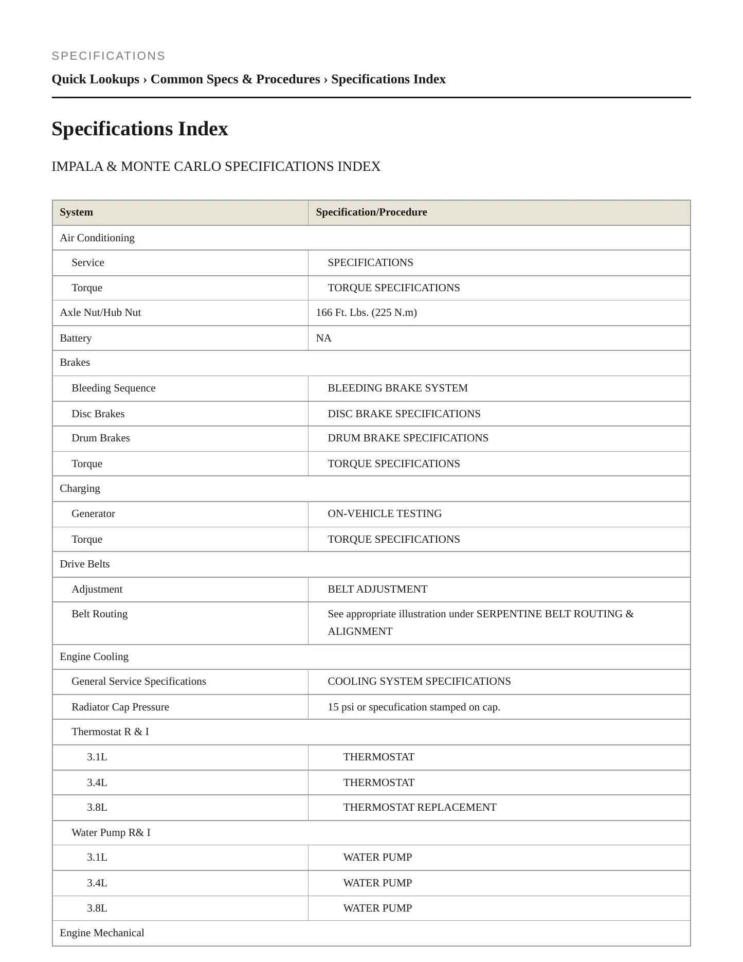 2000 Chevrolet Monte Carlo service manual page 2