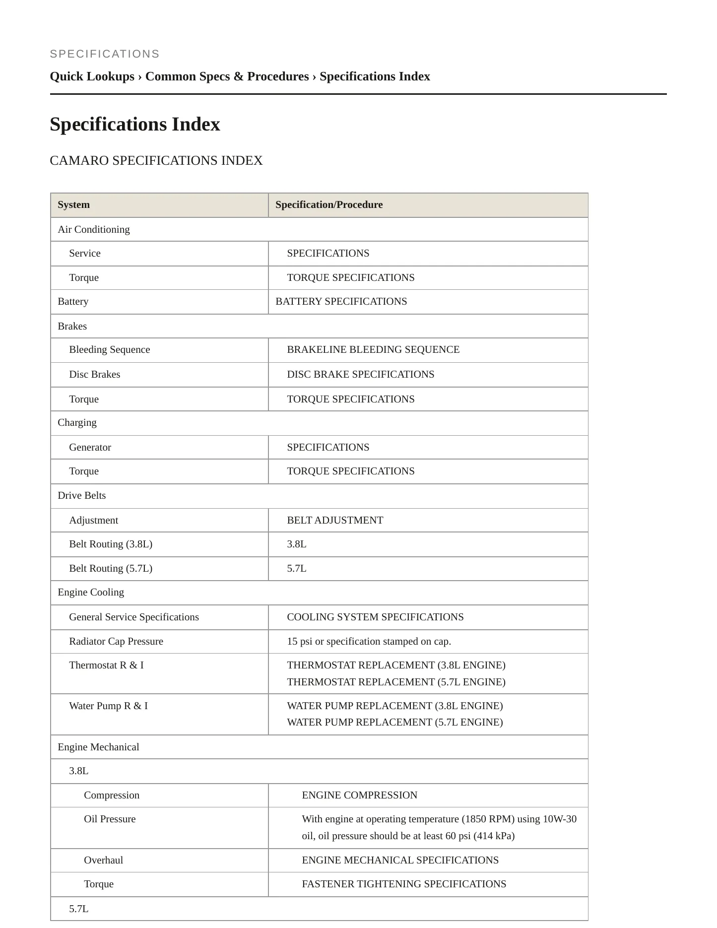 2002 Chevrolet Camaro Service and Repair Manual preview page 2