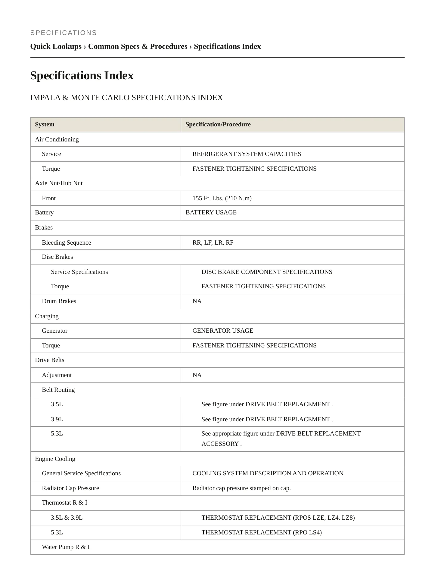 2007 Chevrolet Impala service manual page 2