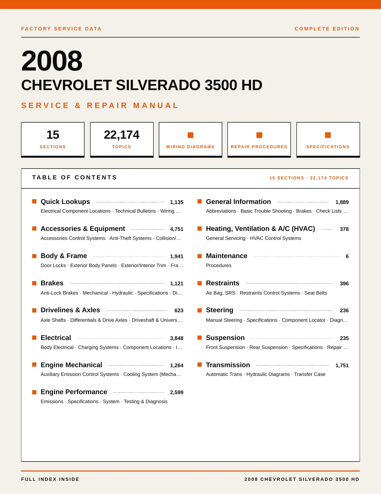 2008 Chevrolet Silverado 3500 HD service manual page 1
