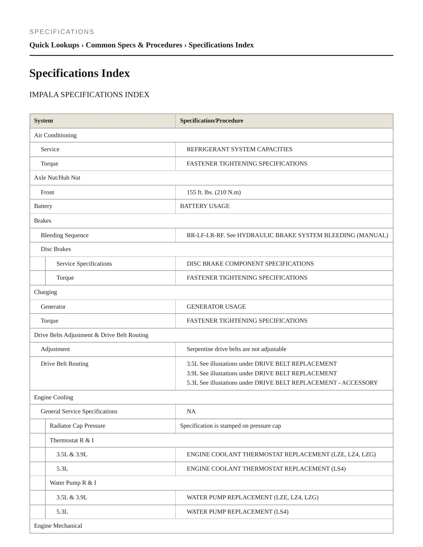2009 Chevrolet Impala service manual page 2