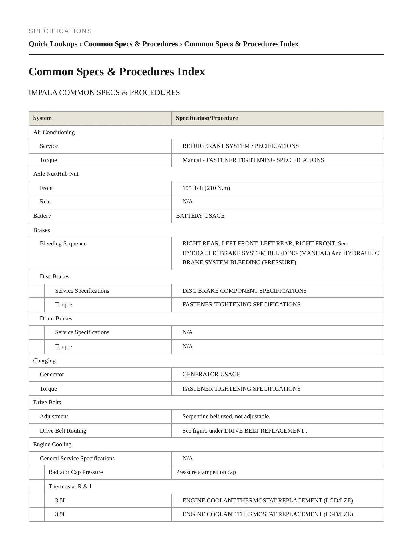 2011 Chevrolet Impala service manual page 2