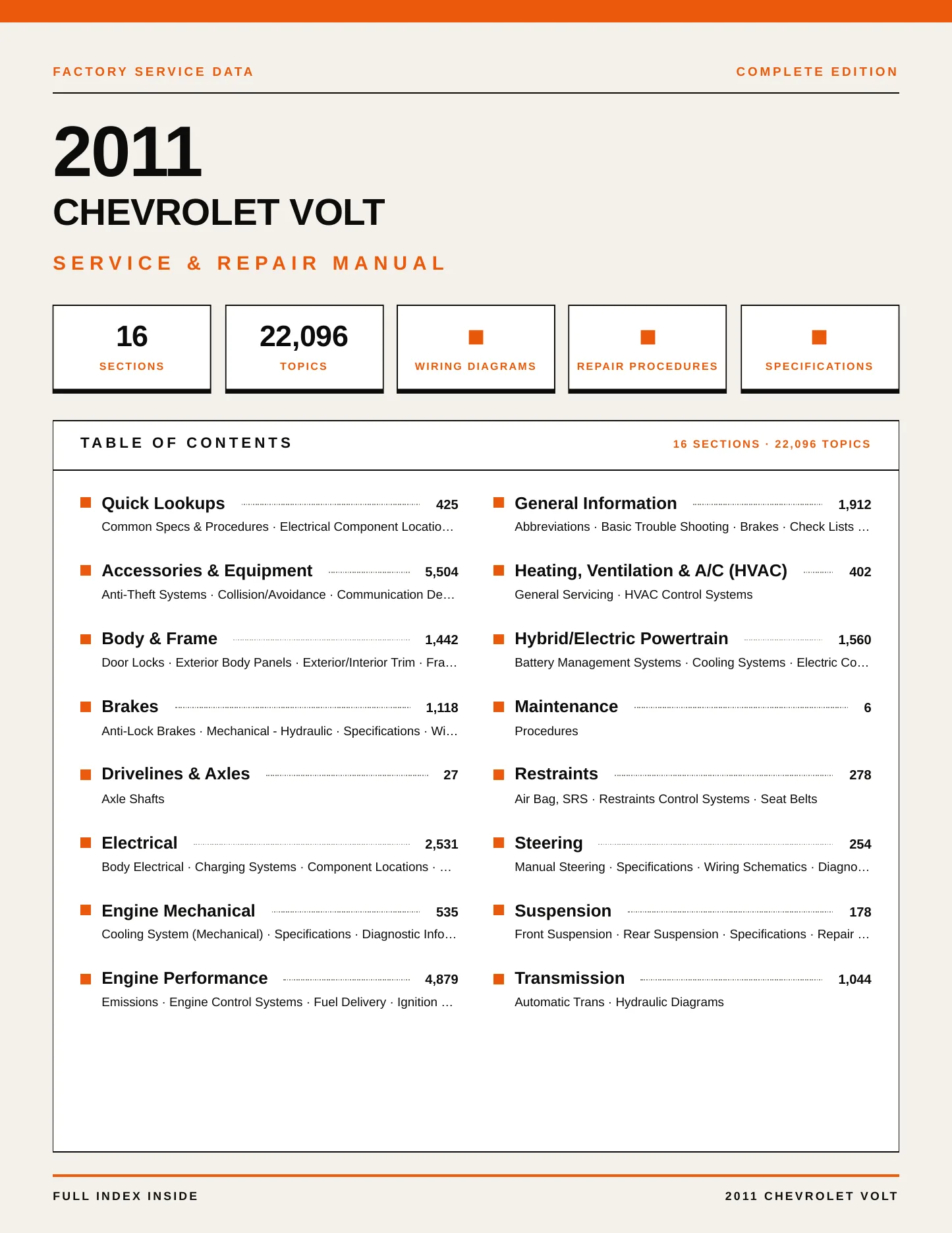 2011 Chevrolet Volt service manual page 1