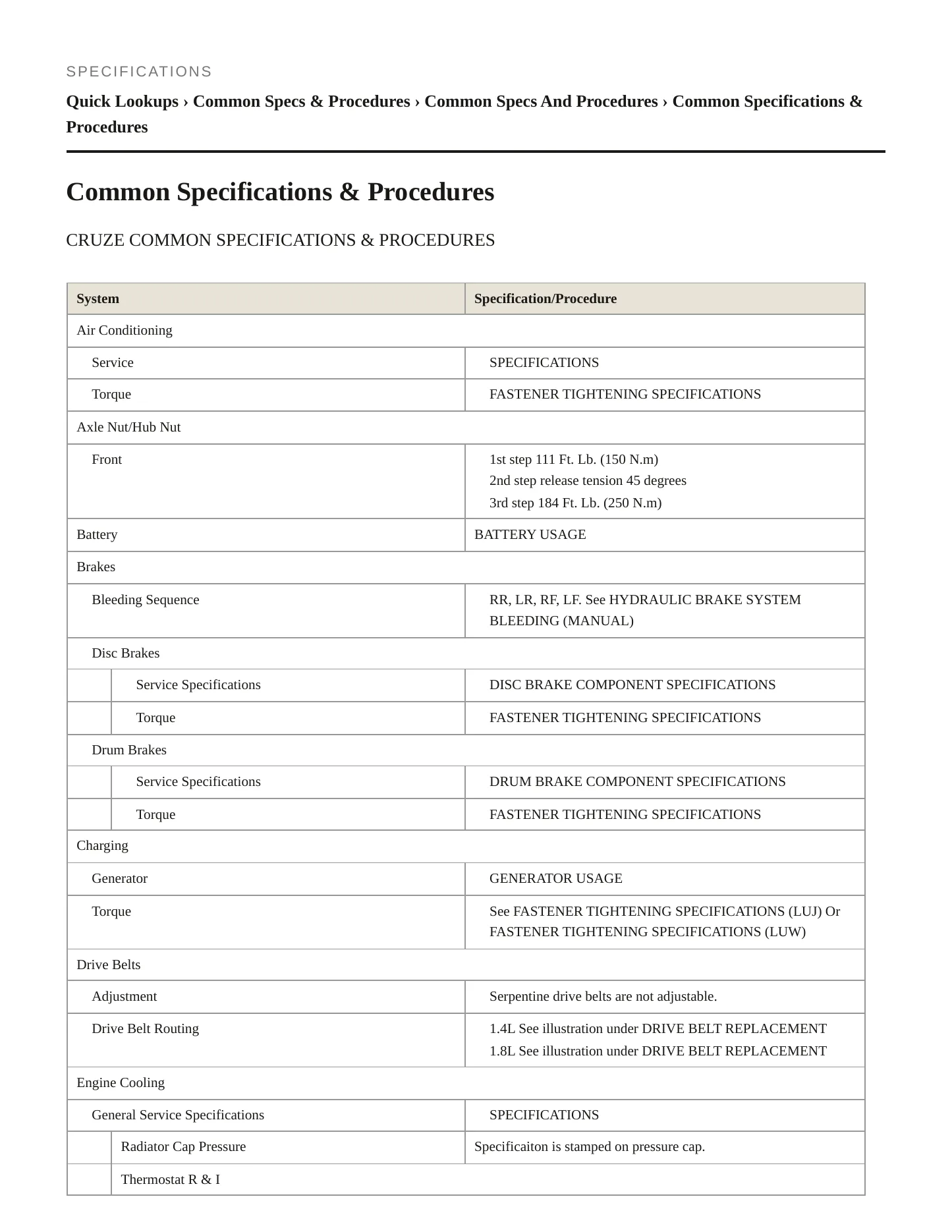 2012 Chevrolet Cruze Service and Repair Manual preview page 2
