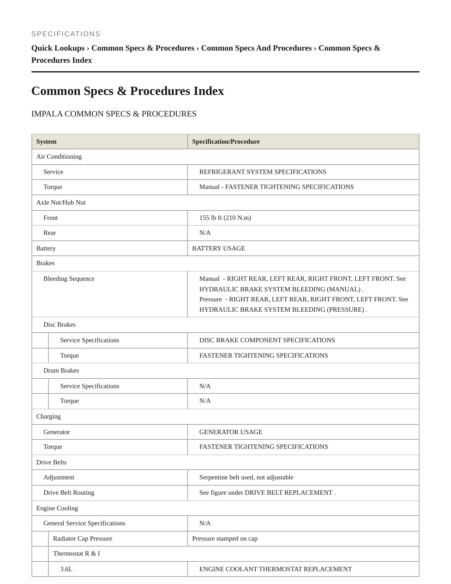 2012 Chevrolet Impala service manual page 2