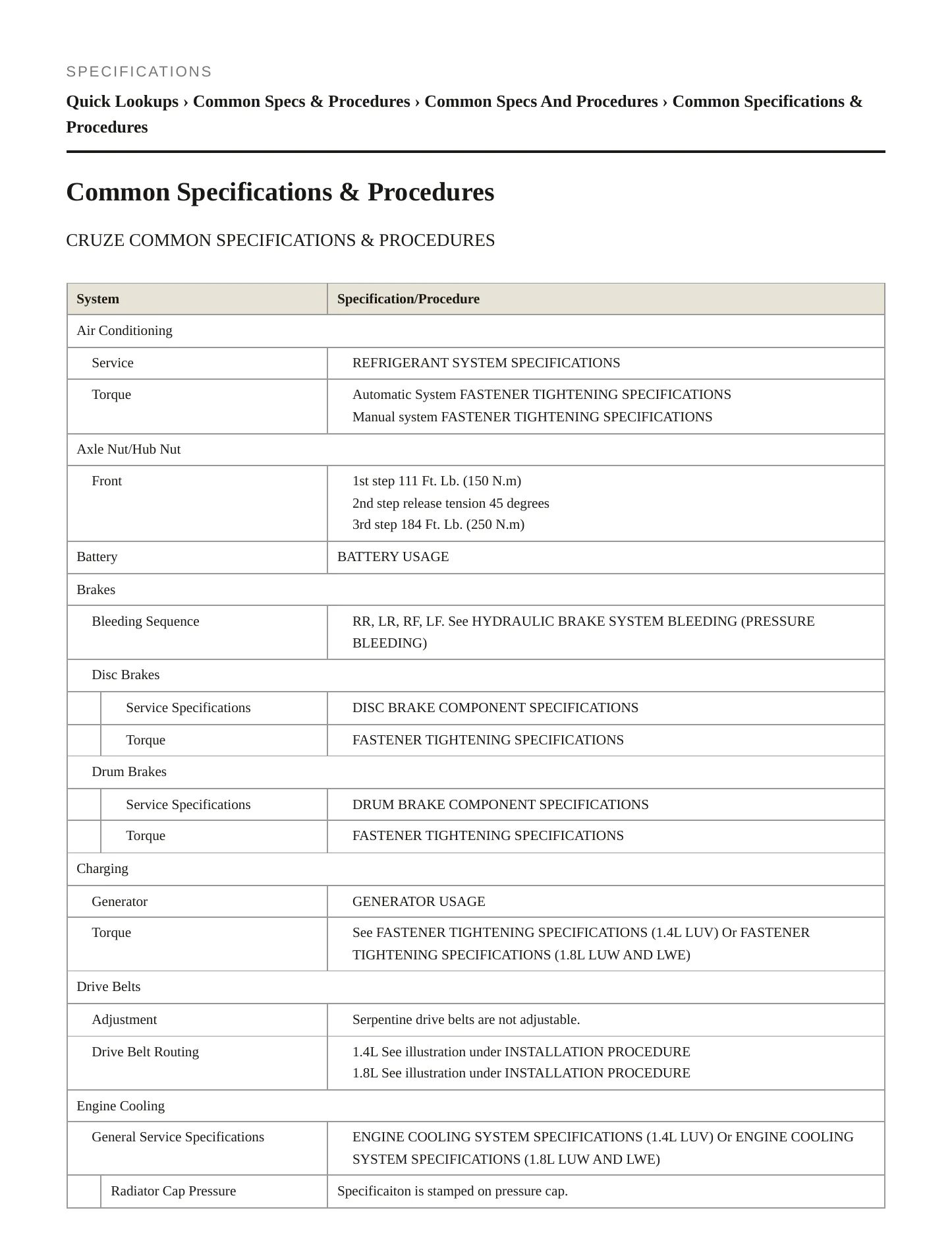 2013 Chevrolet Cruze Service and Repair Manual preview page 2