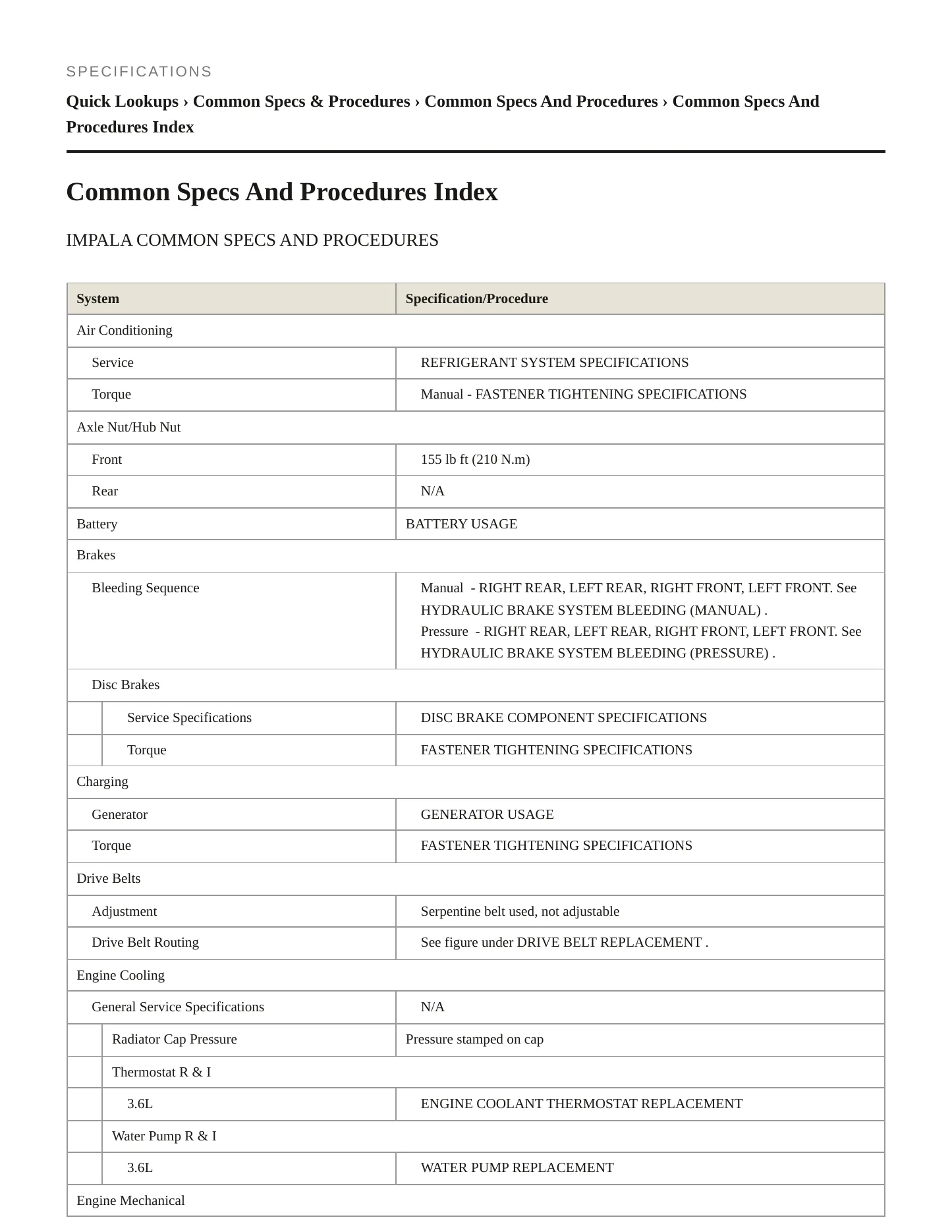 2013 Chevrolet Impala service manual page 2