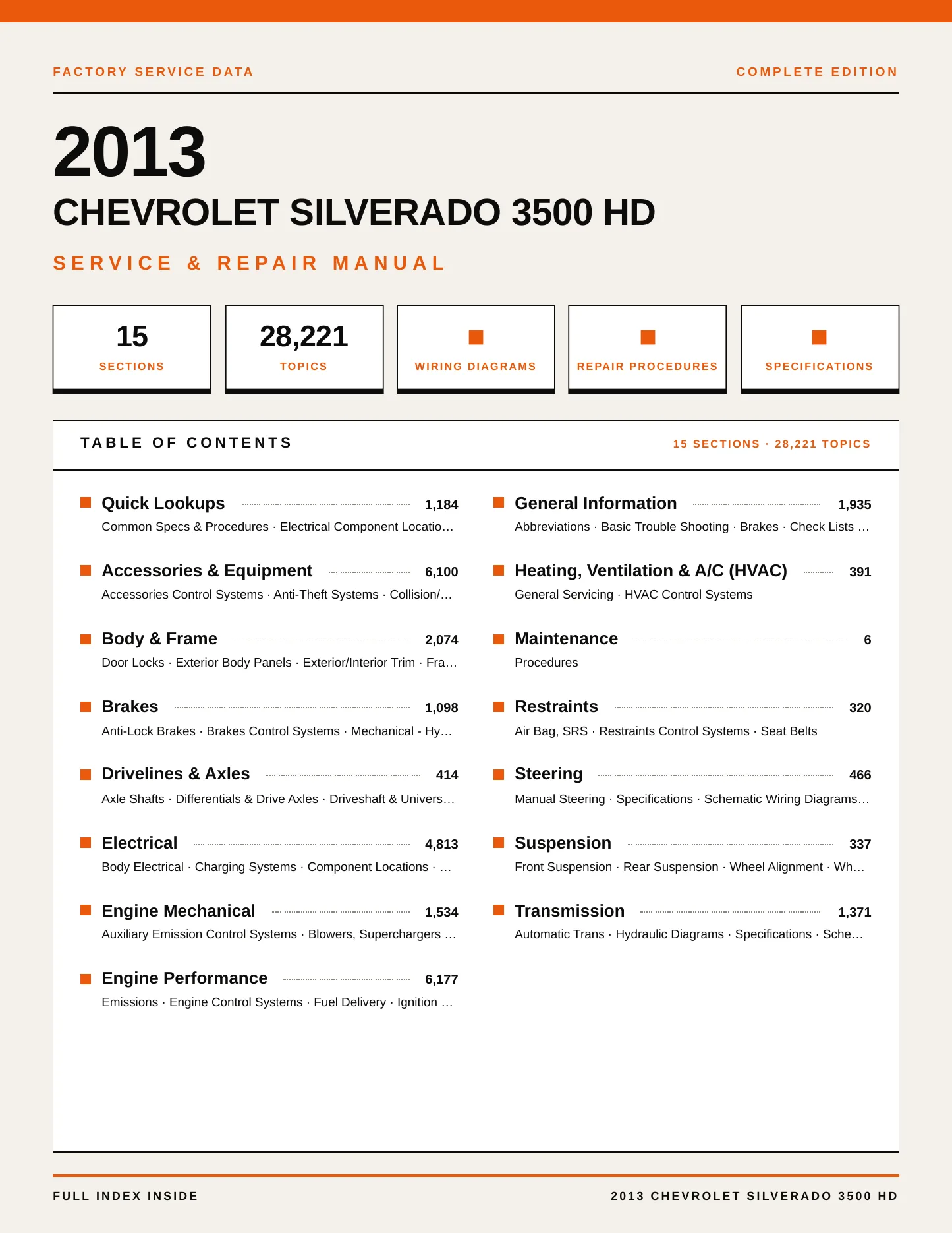 2013 Chevrolet Silverado 3500 HD service manual page 1