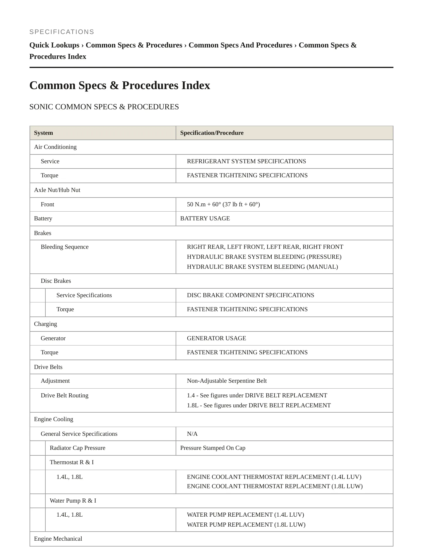2013 Chevrolet Sonic Service and Repair Manual preview page 2