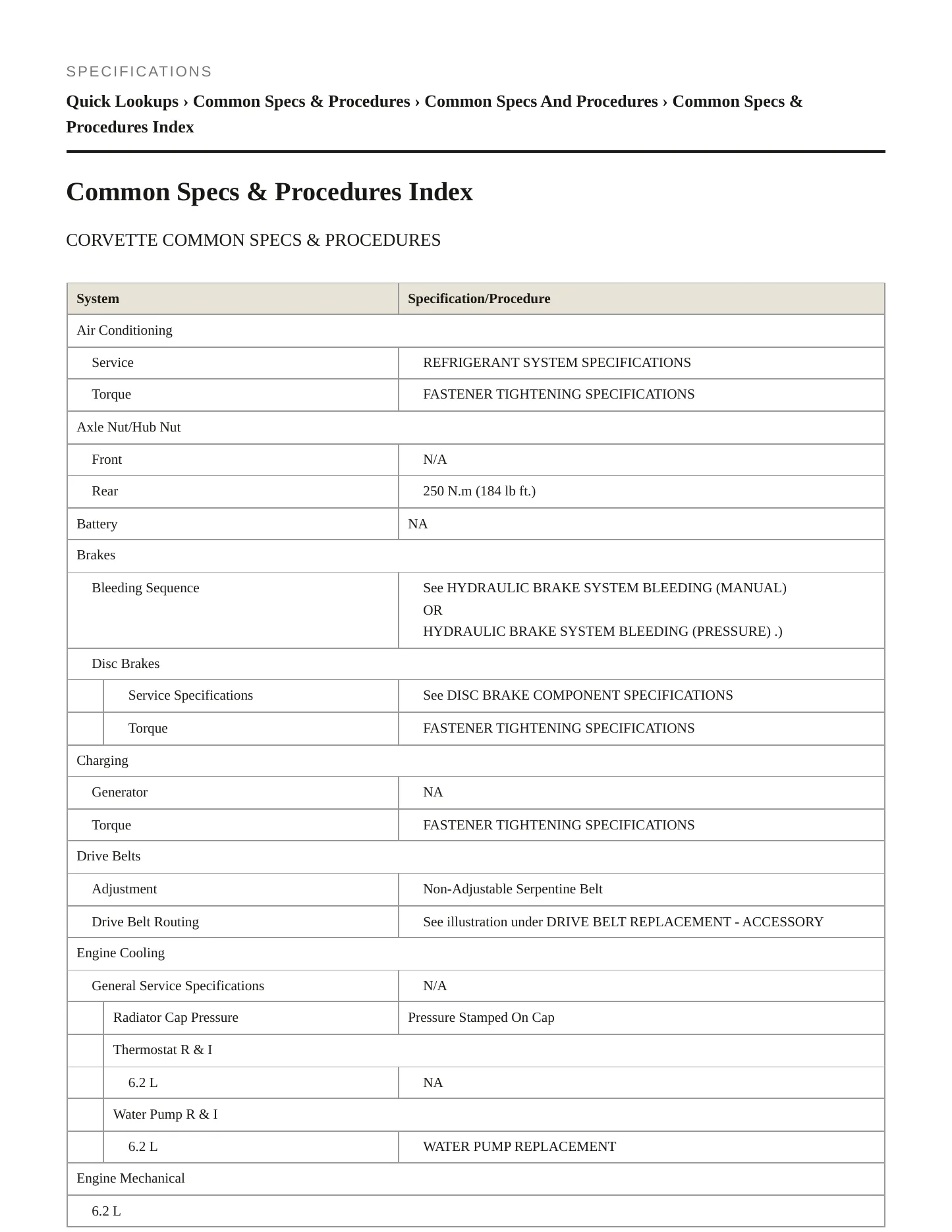 2014 Chevrolet Corvette service manual page 2